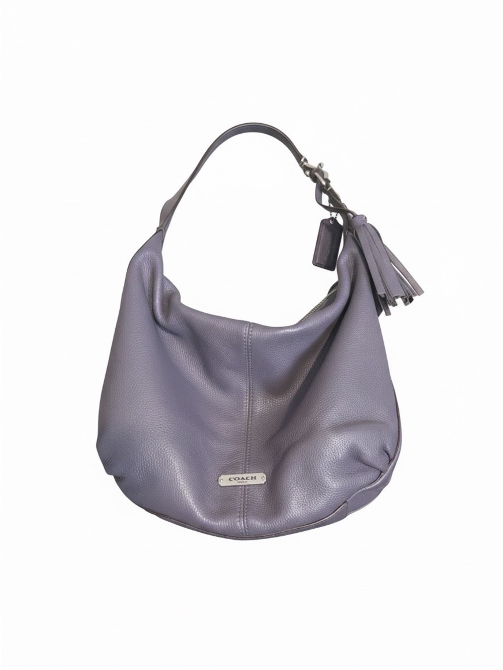 Coach Lavender Leather Hobo Bag with Tassel
